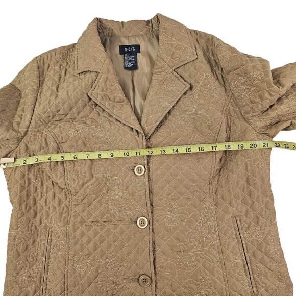 RQT Women’s Size Large Quilted Floral Embroidered Blazer Jacket - Picture 7 of 16